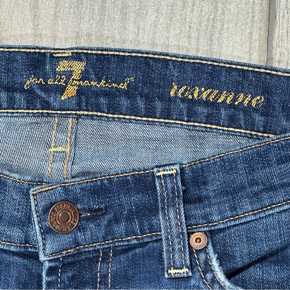 7 FOR ALL MANKIND 7FAM ROXANNE Whiskered Low Rise Skinny Jeans 27 - Picture 4 of 12